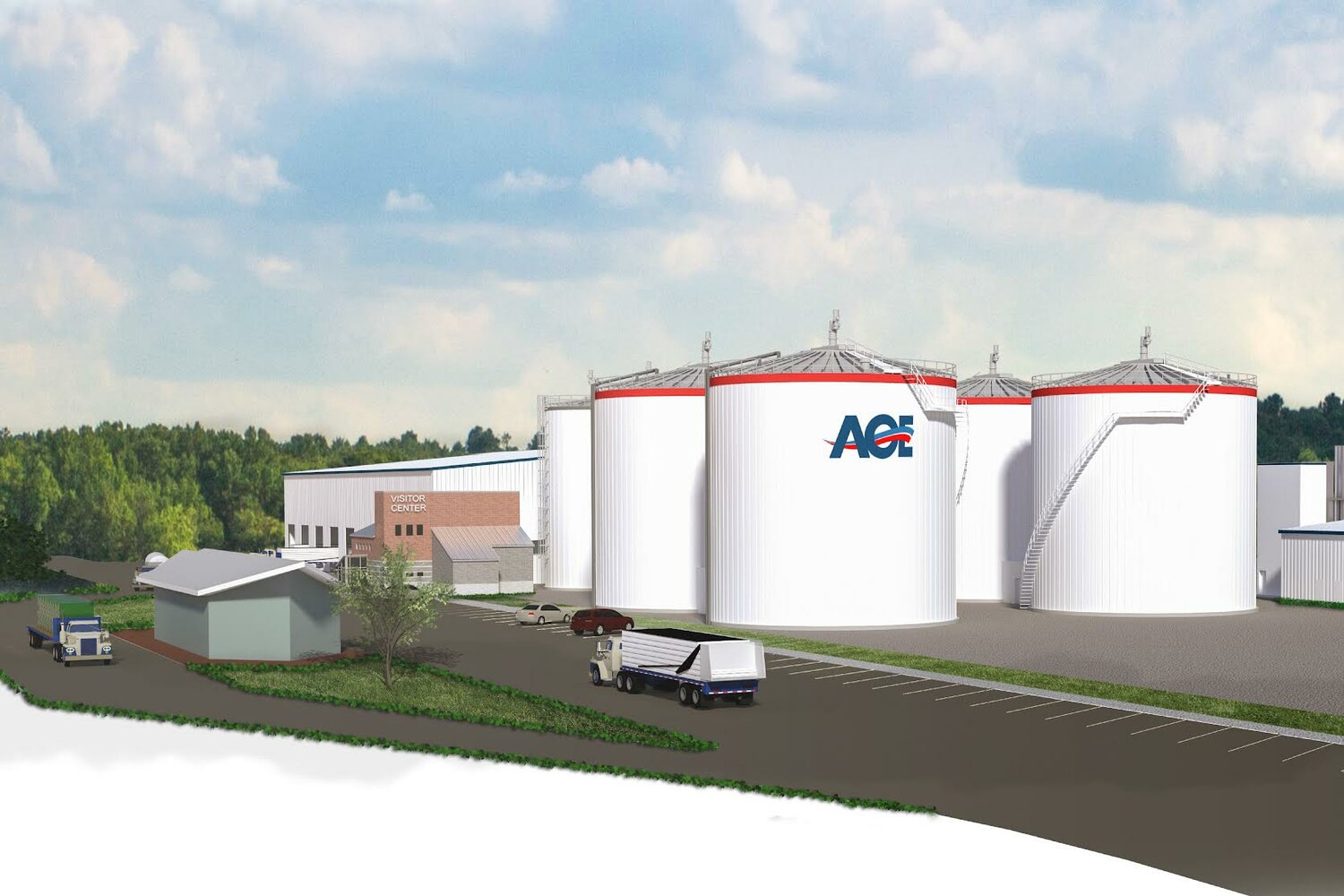 American Organic Energy expects to open its waste-to-energy plant in Yaphank by the end of 2024. Rendering provided by American Organic Energy.